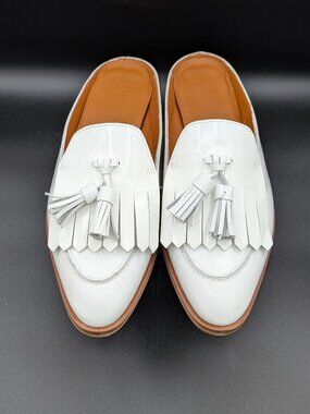 Everlane White Tassel Mules size 8.5